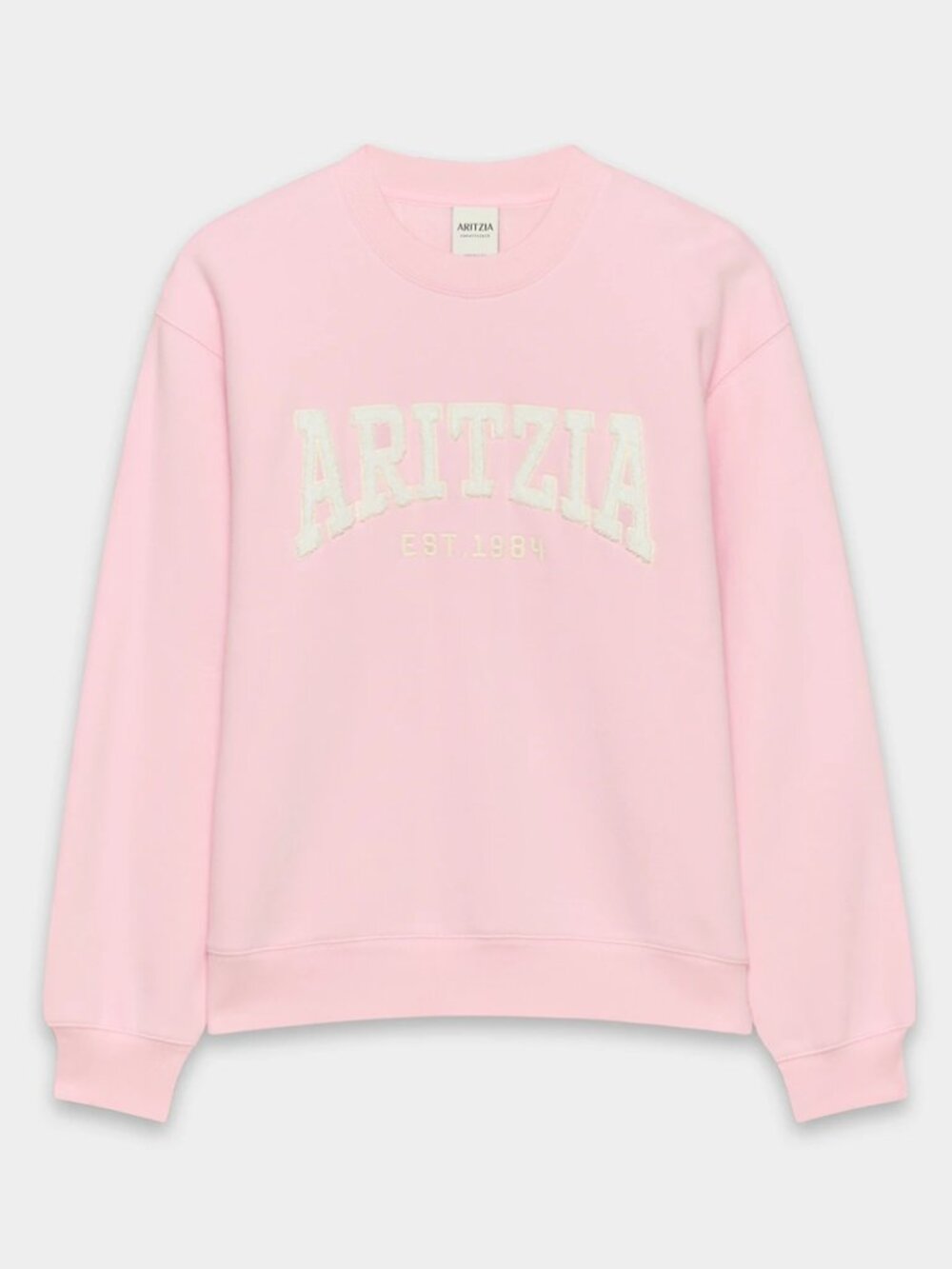 Aritzia Cozy Sweatfleece Perfect Crew Sweatshirt, Large, Pink NWT